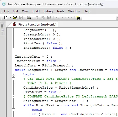 Trading code editor for legacy strategy modernization