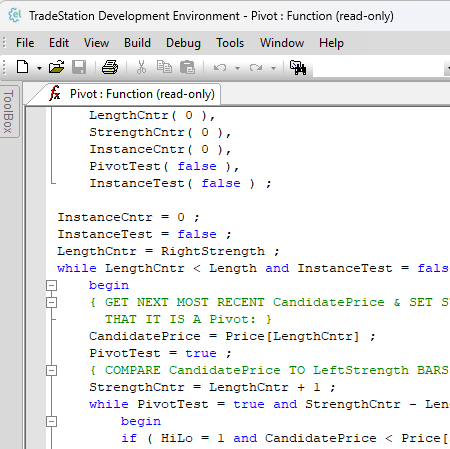 EasyLanguage editor