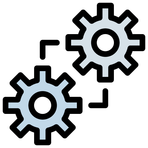 Gears icon representing customizing trading parameters with Grid Master NinjaTrader add-on.